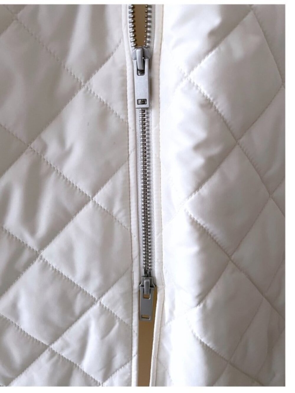 COS Longline Quilted Coat in white Women's size 2 - Picture 3 of 13